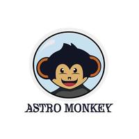 création de logo astro monkaey vecteur