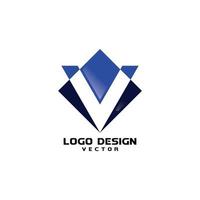 vecteur de conception de logo symbole v moderne abstrait
