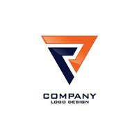 modèle de logo d'entreprise triangle r lettre vecteur