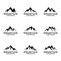 ensemble de conception de logo d'icône de montagne vecteur