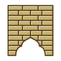 mur de briques dôme mosquée logo symbole vecteur icône illustration graphisme