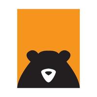 ours mignon avec coucher de soleil logo symbole vecteur icône illustration graphisme