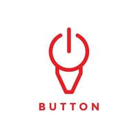 bouton d'alimentation avec tête de vache logo design vecteur symbole graphique icône illustration idée créative