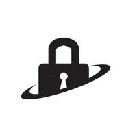création de logo de clé de cadenas isolé silhouette, illustration d'icône de symbole graphique vectoriel idée créative