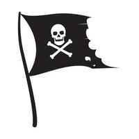 Crâne os croisé avec drapeau logo design vecteur icône symbole illustration graphique