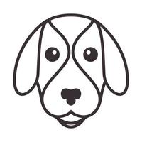 lignes dessin animé tête chien mignon logo symbole vecteur icône illustration graphisme