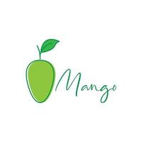 fruit frais mangue vert dessin au trait coloré logo design vecteur graphique symbole icône illustration idée créative