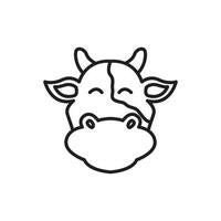 visage mignon vache logo design vecteur graphique symbole icône illustration idée créative