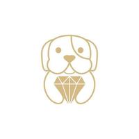 mignon chien câlin diamant logo symbole vecteur icône illustration graphisme