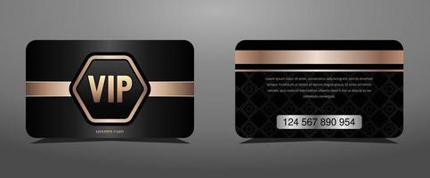 carte vip or de luxe et fond noir élégant, design de luxe pour les membres vip. vecteur