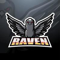 création de logo de mascotte corbeau esport vecteur