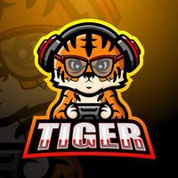 création de logo esport mascotte joueur de jeu tigre vecteur