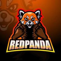 création de logo esport mascotte panda rouge vecteur