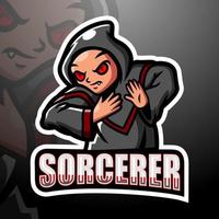 création de logo esport mascotte sorcier vecteur