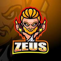 création de logo esport mascotte zeus vecteur