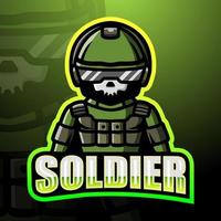 création de logo esport mascotte soldat vecteur