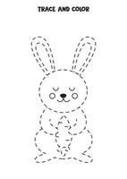 tracez et coloriez un joli lapin de Pâques. feuille de travail pour les enfants. vecteur