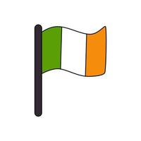 image vectorielle du drapeau de l'irlande de dessin animé sur fond blanc. vecteur