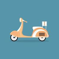 conception créative de vecteur dessiné à la main, scooters mignons avec boîte en papier.