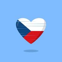 illustration de l'amour en forme de drapeau de la république tchèque vecteur
