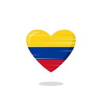 illustration de l'amour en forme de drapeau de la colombie vecteur
