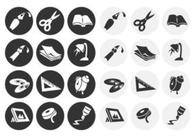 Black and White Office Tool Vector Pack