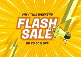 modèle de promotion de bannière de remise sur les ventes flash. bannière vente lumière jaune bon affichage vecteur