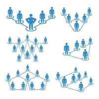 réseau de personnes et icônes de concept de réseau social vecteur
