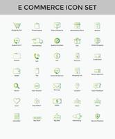 ensemble d'icônes de ligne de commerce électronique ensemble d'icônes d'achat en ligne trait modifiable vecteur
