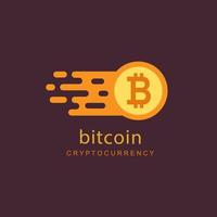 notion de bitcoin. soupir de logo de crypto-monnaie vecteur