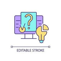 icône de couleur rvb de résolution de problèmes numériques. présentation de la solution dans un environnement numérique. résolution de problèmes techniques. illustration vectorielle isolée. dessin au trait rempli simple. trait modifiable vecteur