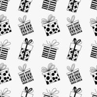 un motif simple avec des cadeaux pour les vacances décorera le tissu et le papier vecteur