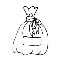 sac linéaire de dessin animé doodle isolé sur fond blanc. vecteur