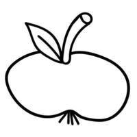 dessin animé doodle pomme linéaire isolé sur fond blanc. vecteur