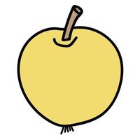 dessin animé doodle pomme linéaire isolé sur fond blanc. vecteur