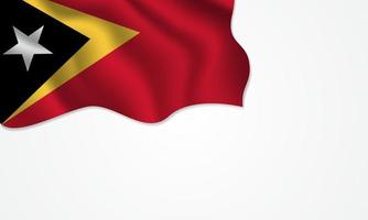 timor leste drapeau agitant illustration avec copie espace sur fond isolé vecteur