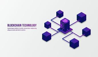 technologie de chaîne de blocs isométrique et concept de données volumineuses vecteur