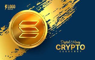 fond de monnaie crypto solana, échange d'argent numérique de la technologie blockchain, exploitation minière et financière de crypto-monnaie vecteur