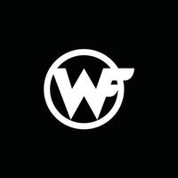logo lettre wf création vectorielle initiale vecteur