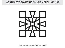 vecteur de conception géométrique abstract monoline lineart gratuit