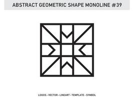 tuile de conception de contour de ligne monoline géométrique abstraite gratuite vecteur