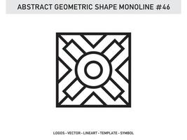 contour de lineart de tuile de conception géométrique monoline vecteur