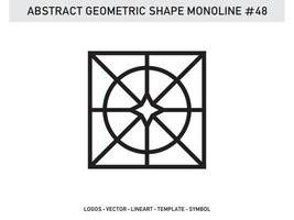 tuile de conception abstraite géométrique monoline lineart contour gratuit vecteur