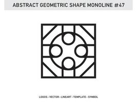 tuile de conception abstraite géométrique monoline lineart contour gratuit vecteur