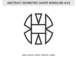 vecteur de conception géométrique abstract monoline lineart gratuit