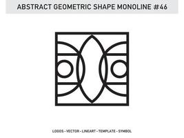 contour de lineart de tuile de conception géométrique monoline vecteur