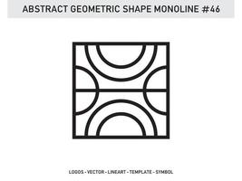 contour de lineart de tuile de conception géométrique monoline vecteur