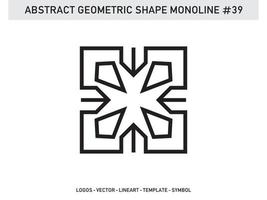 tuile de conception de contour de ligne monoline géométrique abstraite gratuite vecteur