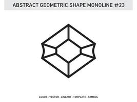 vecteur de tuile de forme abstraite géométrique monoline lineart gratuit