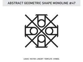 tuile de conception abstraite géométrique monoline lineart contour gratuit vecteur